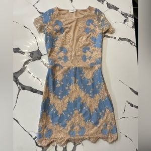 Storia blue and tan dress